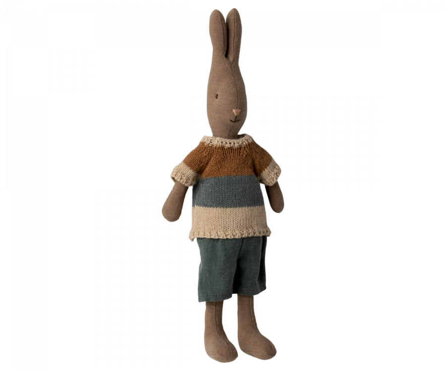 Maileg Rabbit Size 2 Shirt & Shorts - Brown: Dollhouse Apparel