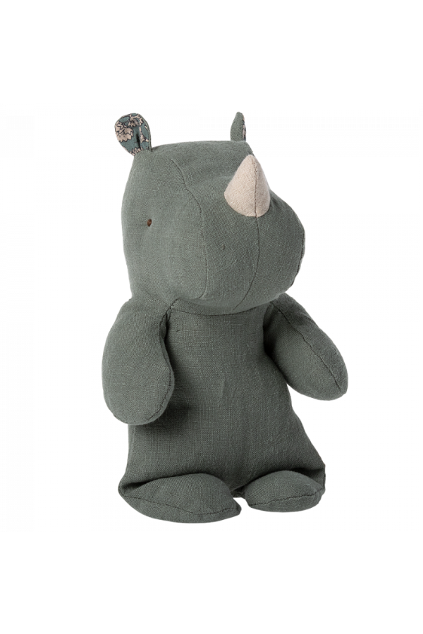 Rhino Small Soft Toy in Pine Green: Plush for Kids