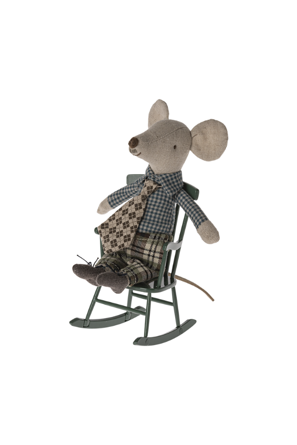 Maileg Mouse Rocking Chair - Dark Green: Dollhouse Furniture
