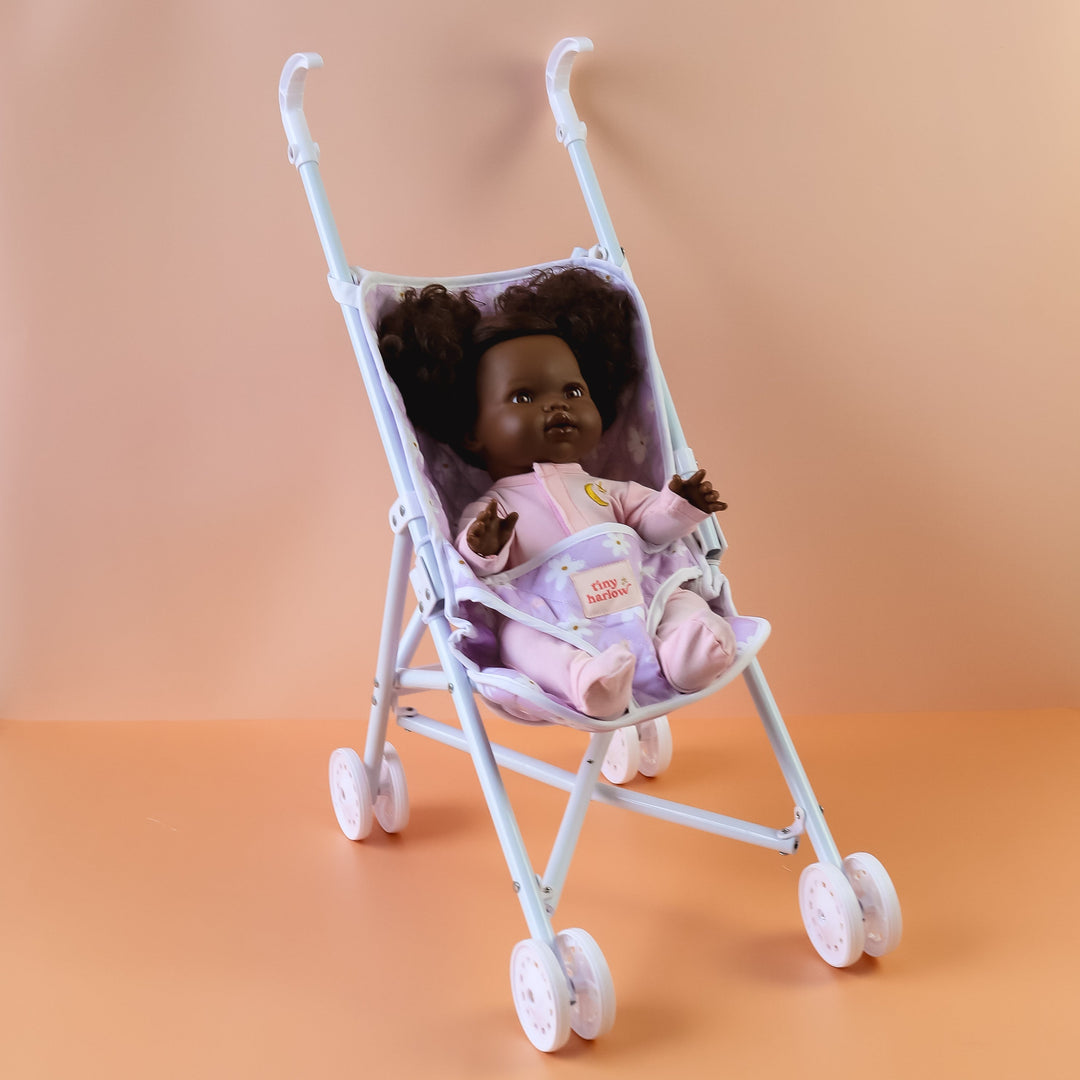 Tiny Harlow Doll Stroller in Lilac Daisy - Perfect for Tiny Tours and Imaginative Play!