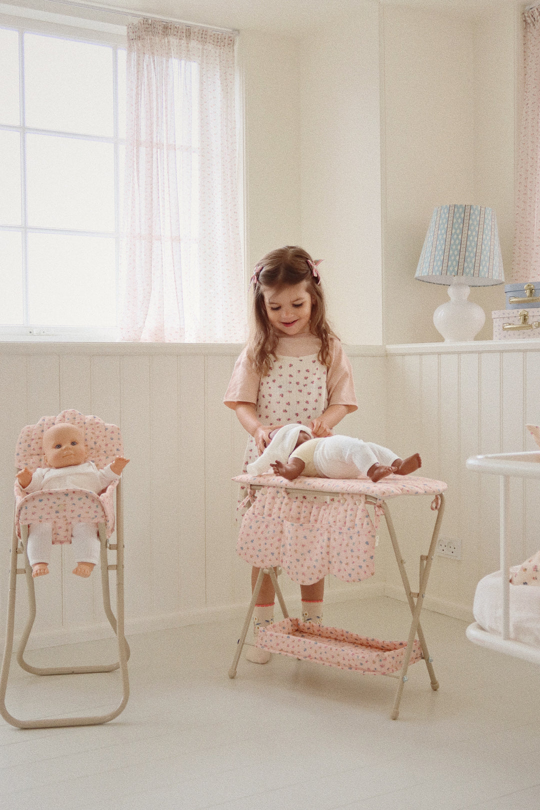 Konges Slojd Doll Changing Table - Bloomie Blush: Stylish Doll Care