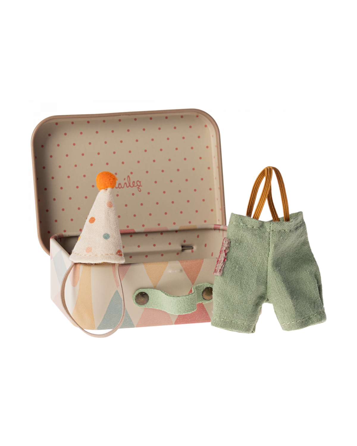Maileg Little Brother Clown Clothes Set in Suitcase