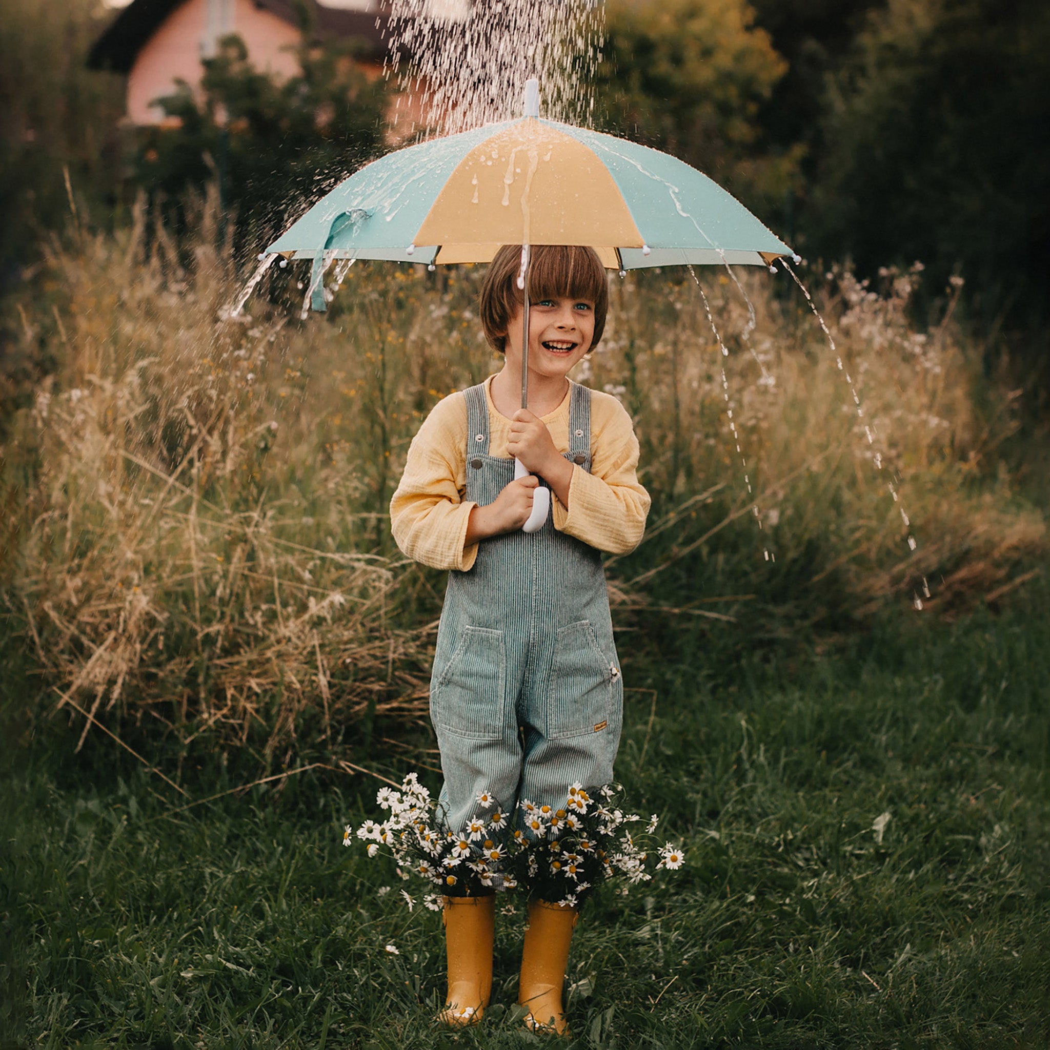 Olli Ella See-Ya Umbrella Blue Butter: Stylish Protection for Rainy Days