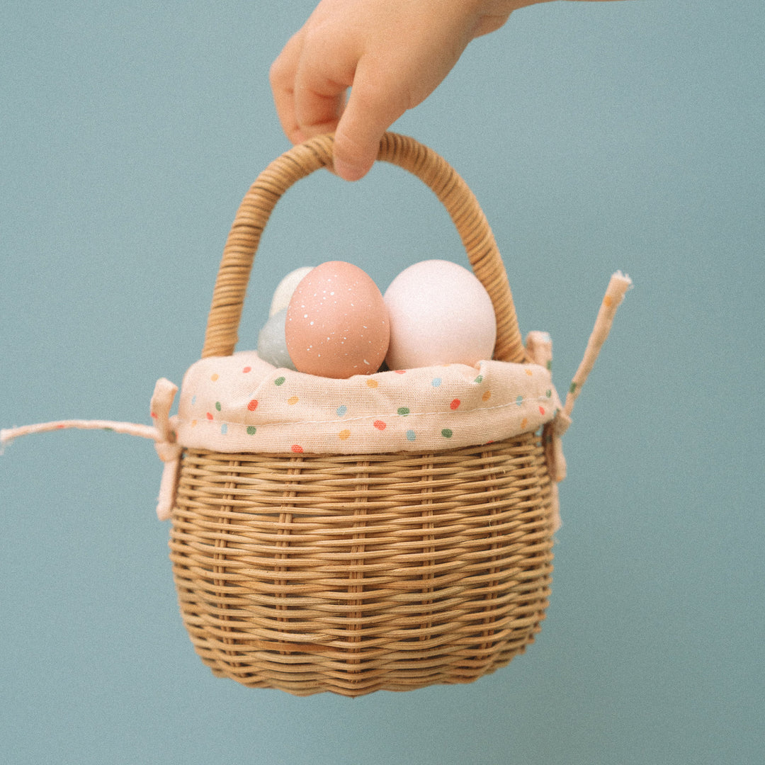Rattan Berry Bunny Basket Natural Rattan/Gumdrop: Adorable Storage Solution
