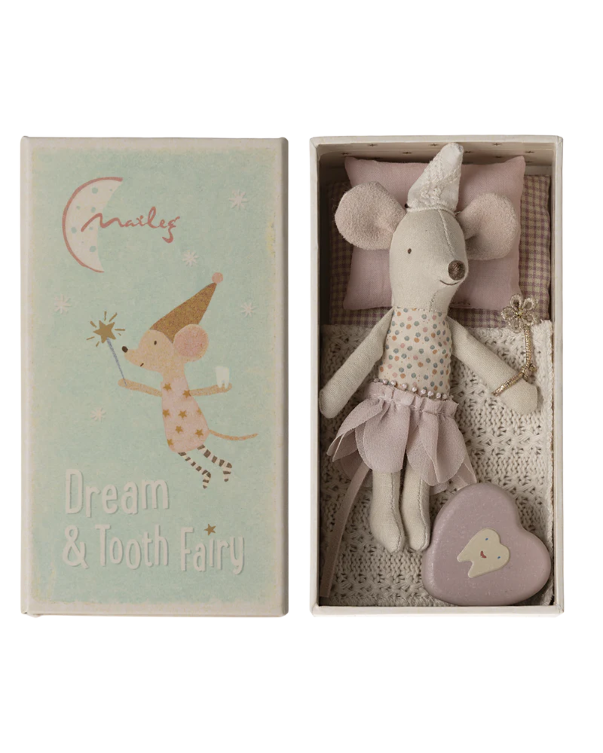 Maileg Tooth Fairy Mouse in Match Box: Dollhouse Little Sister