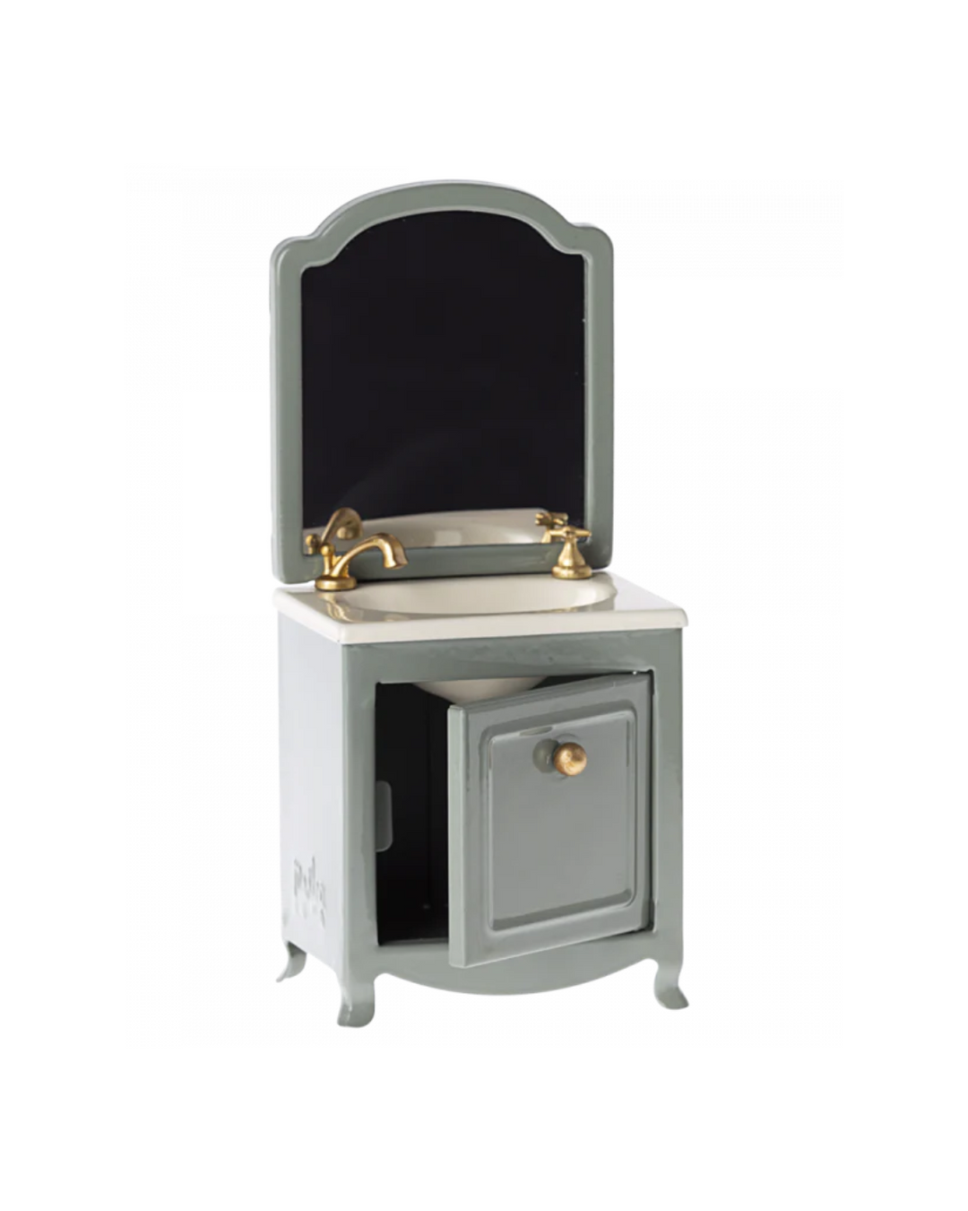 Mouse Sink with Mirror in Dark Mint: Dollhouse Furniture