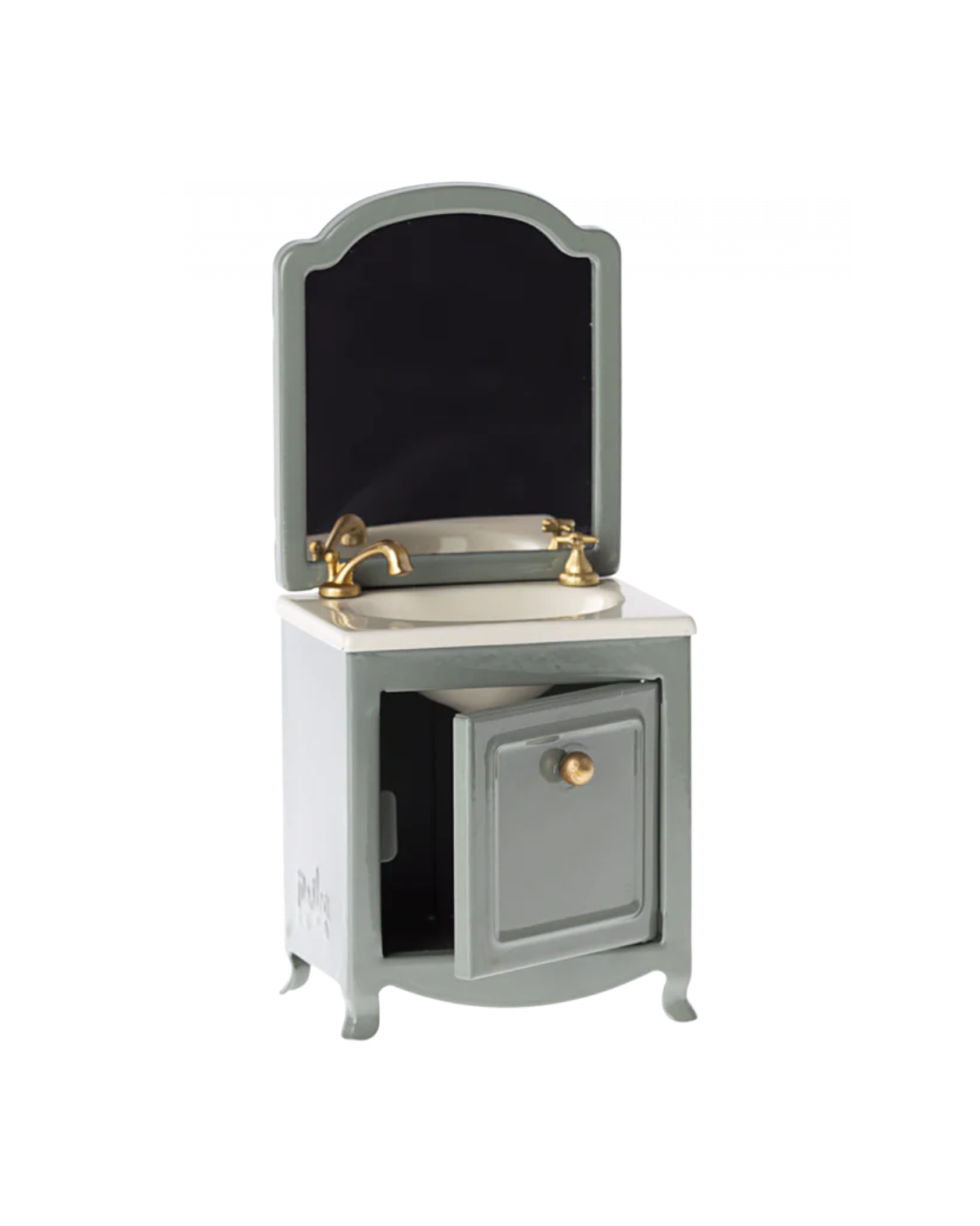 Mouse Sink with Mirror in Dark Mint: Dollhouse Furniture