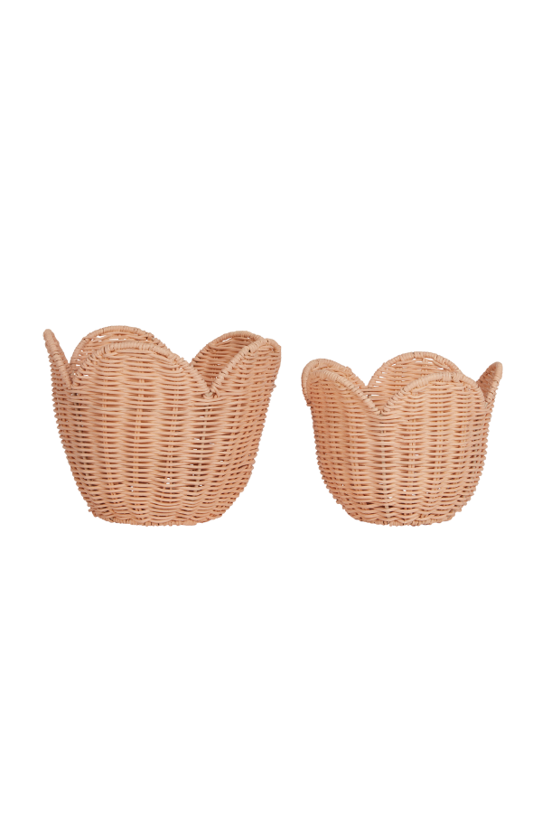 Rattan Lily Basket Set - Seashell Pink – Allen Rose