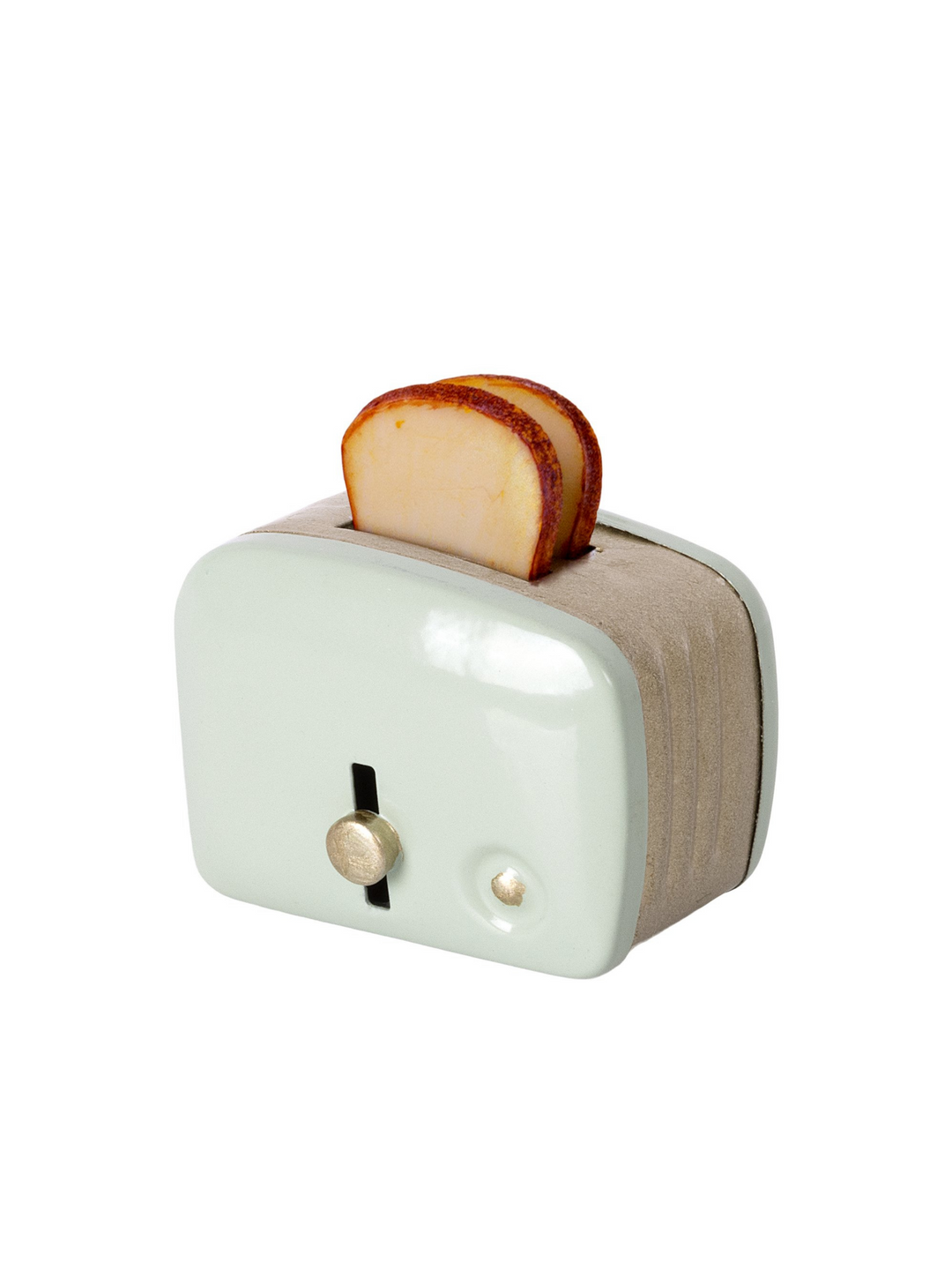 Miniature Toaster & Bread in Mint: Dollhouse Breakfast Set