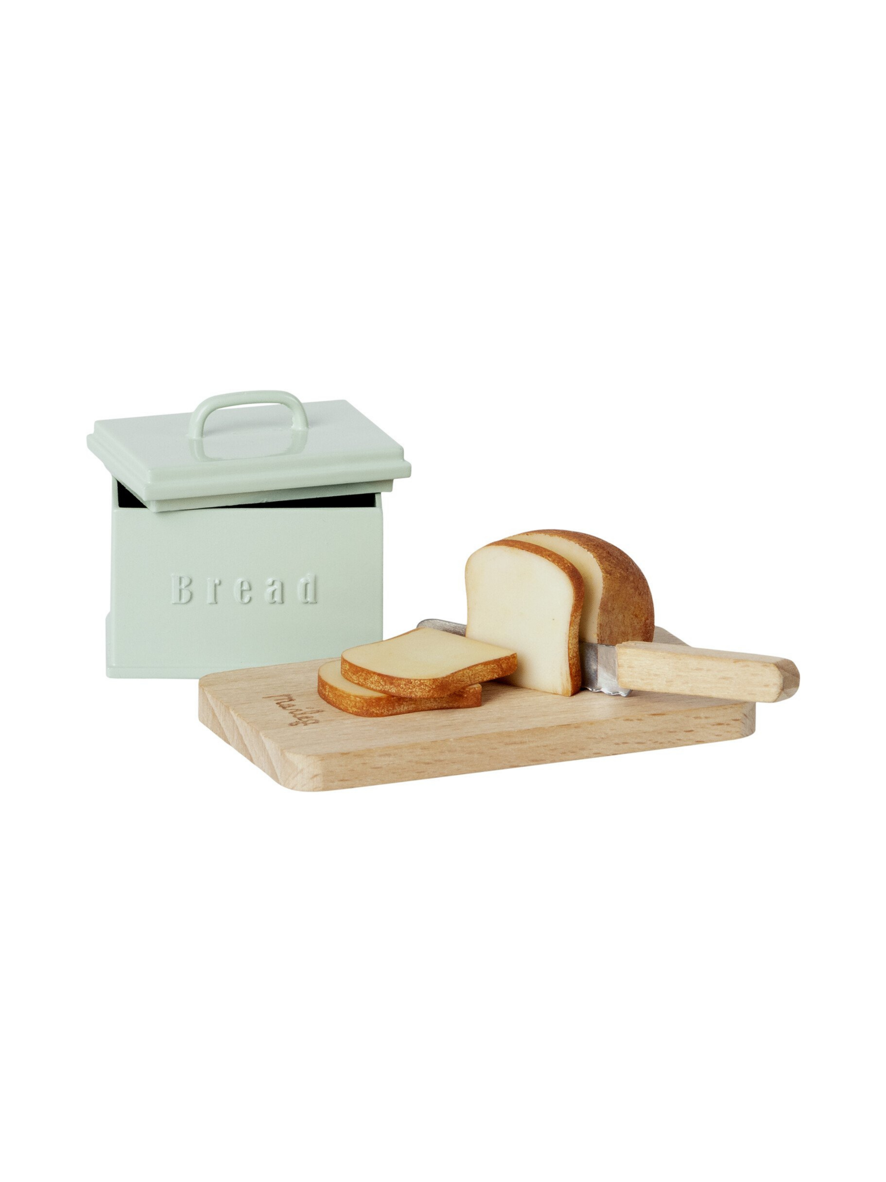 Miniature Bread Box with Utensils: Charming Kitchen Decor