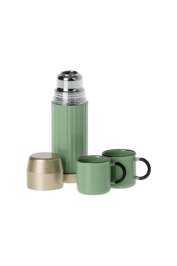 Mint Thermos and Cups: Stylish Set for On-the-Go Refreshment