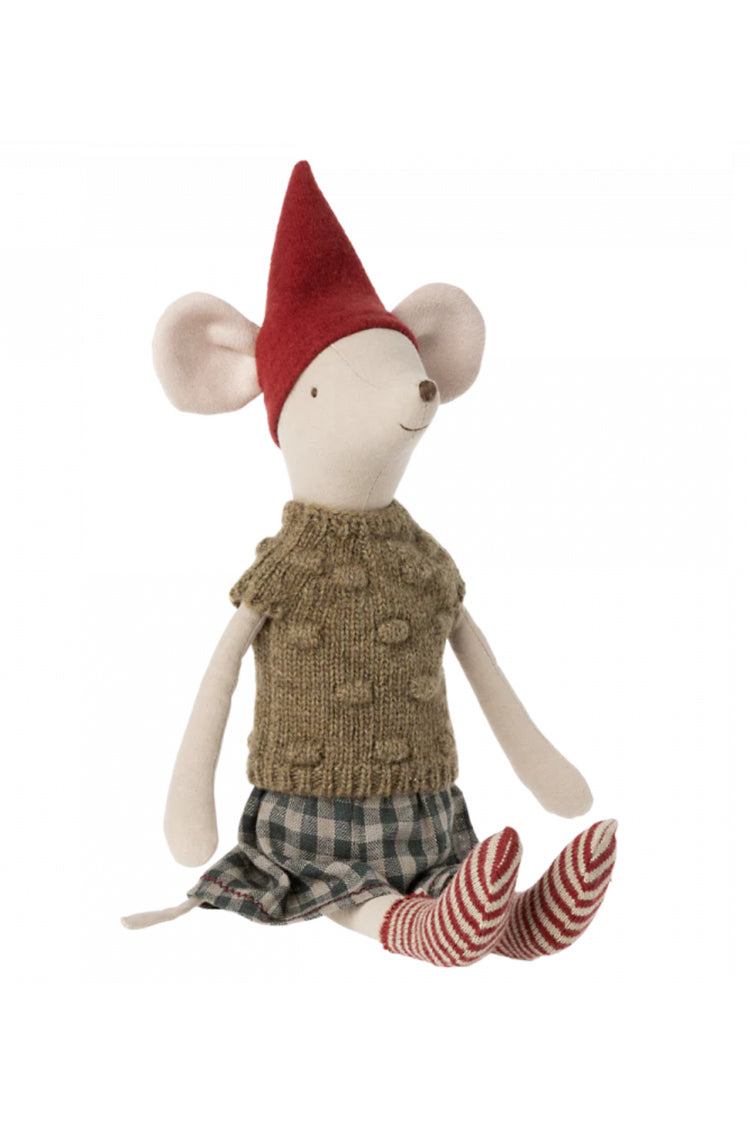 Maileg Christmas Medium Girl Mouse - Festive Dollhouse Decor