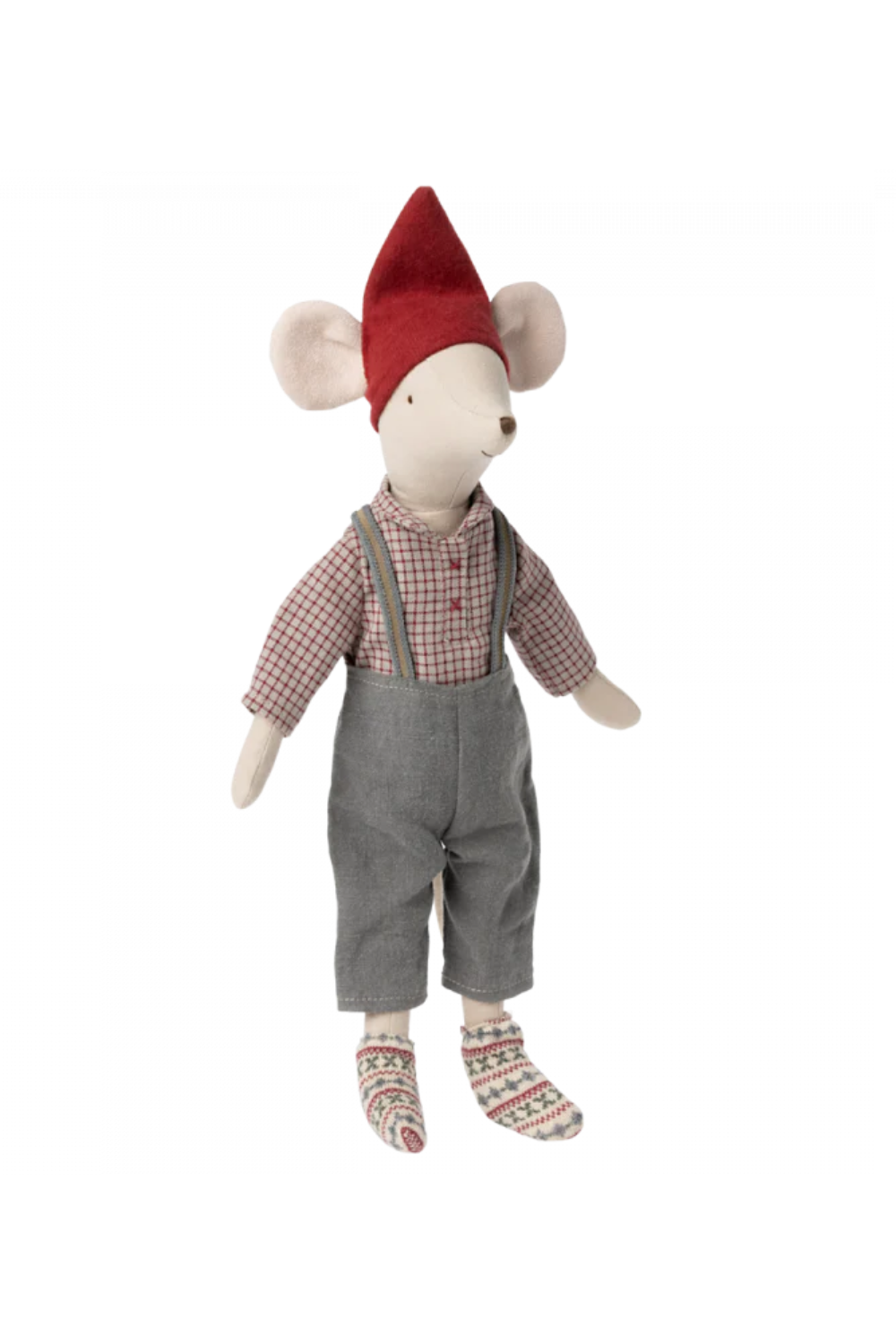 Maileg Christmas Medium Boy Mouse - Festive Dollhouse Decoration