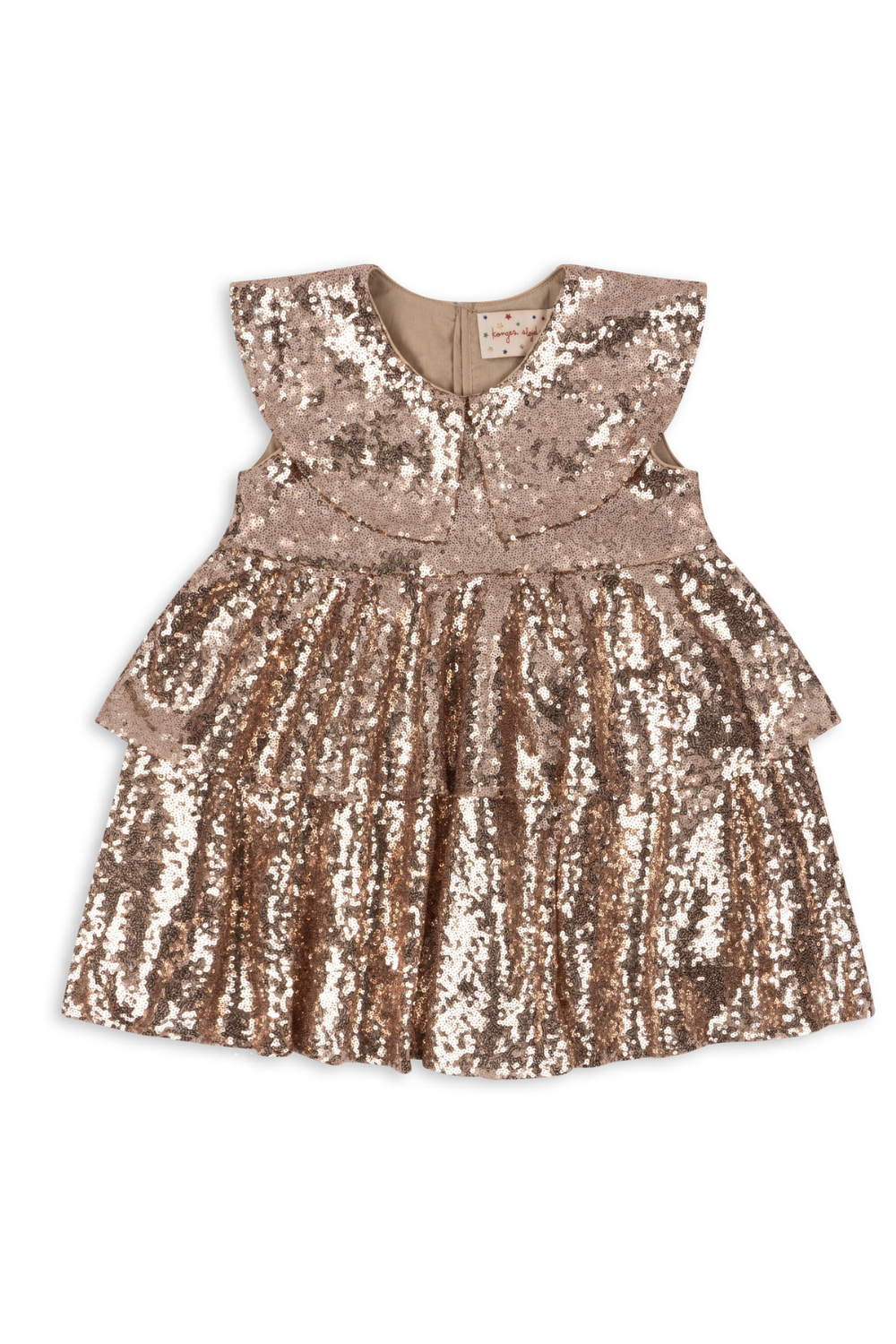 Children's Dresses Konges Sljd Gold Blush Starla Sequin Dress Children's Dresses Konges Sljd Gold Blush Starla Sequin Dress