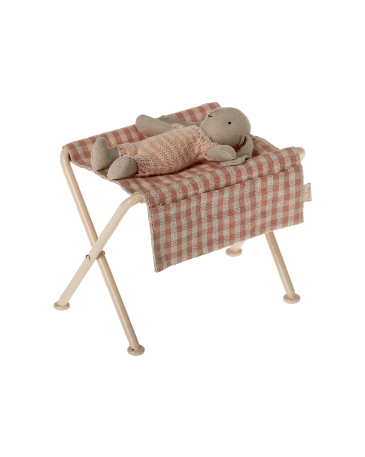 Maileg Nursery Table, Micro - Red Checker: Dollhouse Essential