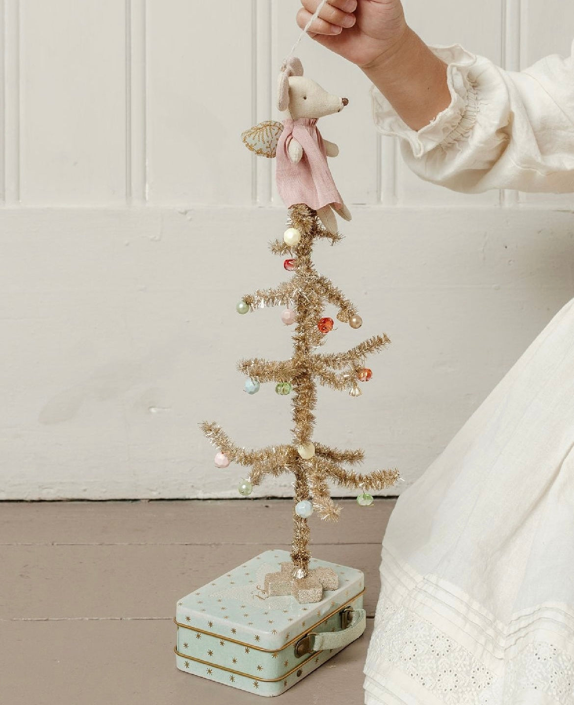 Gold Mini Maileg Christmas Tree - Festive Dollhouse Decoration