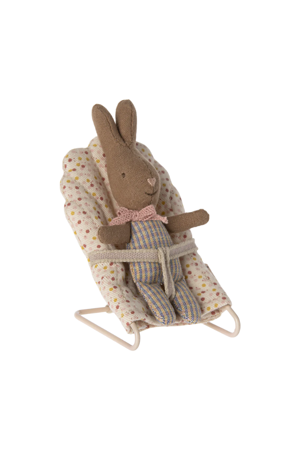 Embrace the whimsical charm of the Maileg My Size Rabbit in Rose/Blue Check, a cherished friend for dollhouse storytelling