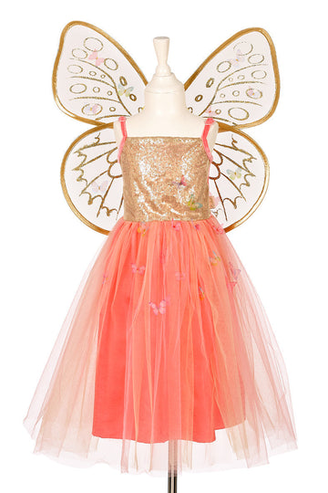 Joanna Fairy Costume–Dress and Wings Set (orange)-Role-Play for Children(3 sizes)