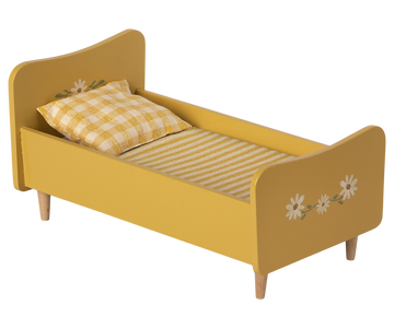 Wooden Bed, Miniature - Yellow