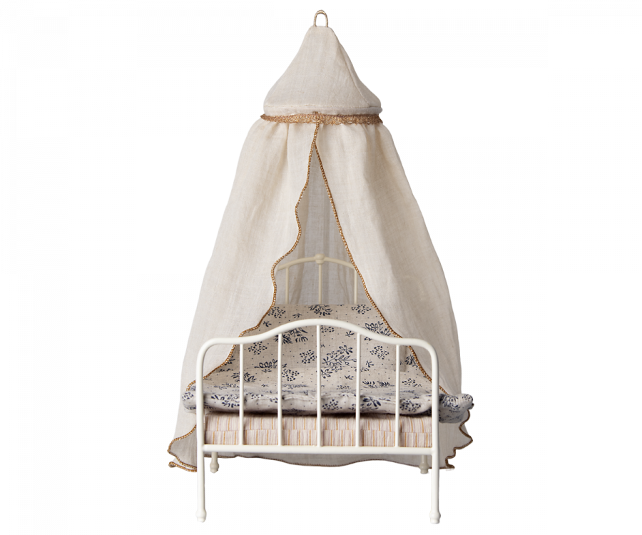 Cream Miniature Bed Canopy - Elegant Dollhouse Addition