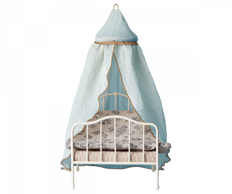 Mint Miniature Bed Canopy - Charming Dollhouse Decoration