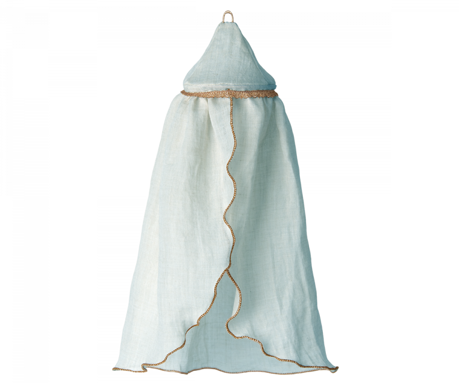 Mint Miniature Bed Canopy - Charming Dollhouse Decoration