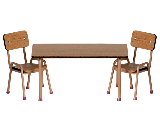 Table and chair set, Mouse - Dark powder