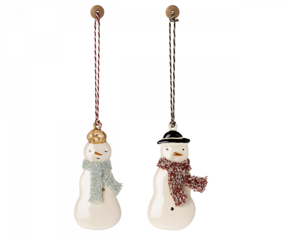 Snowman Ornaments, 2 assorted
