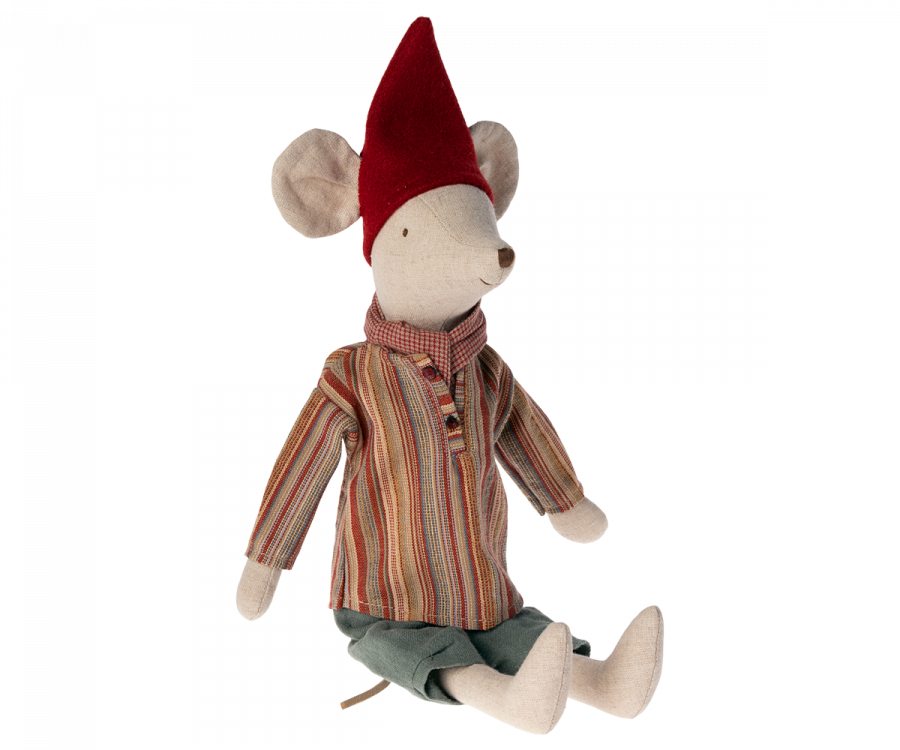 Maileg Medium Christmas Boy Mouse with Scarf - Festive Charm