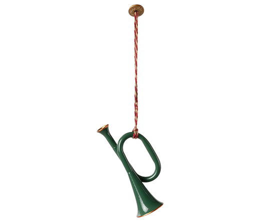 Metal ornament, Trumpet - Dark green