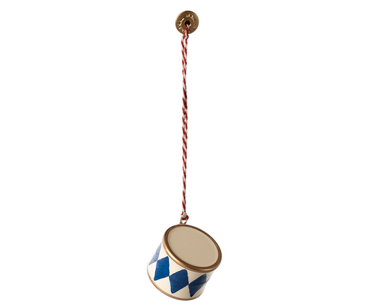Metal ornament, Small drum - Dark blue