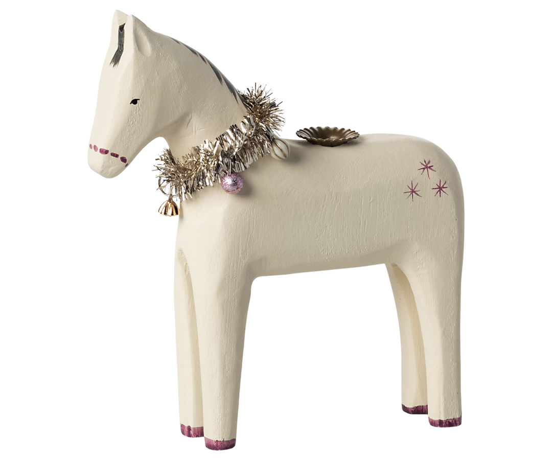 Wooden candle holder, Small horse