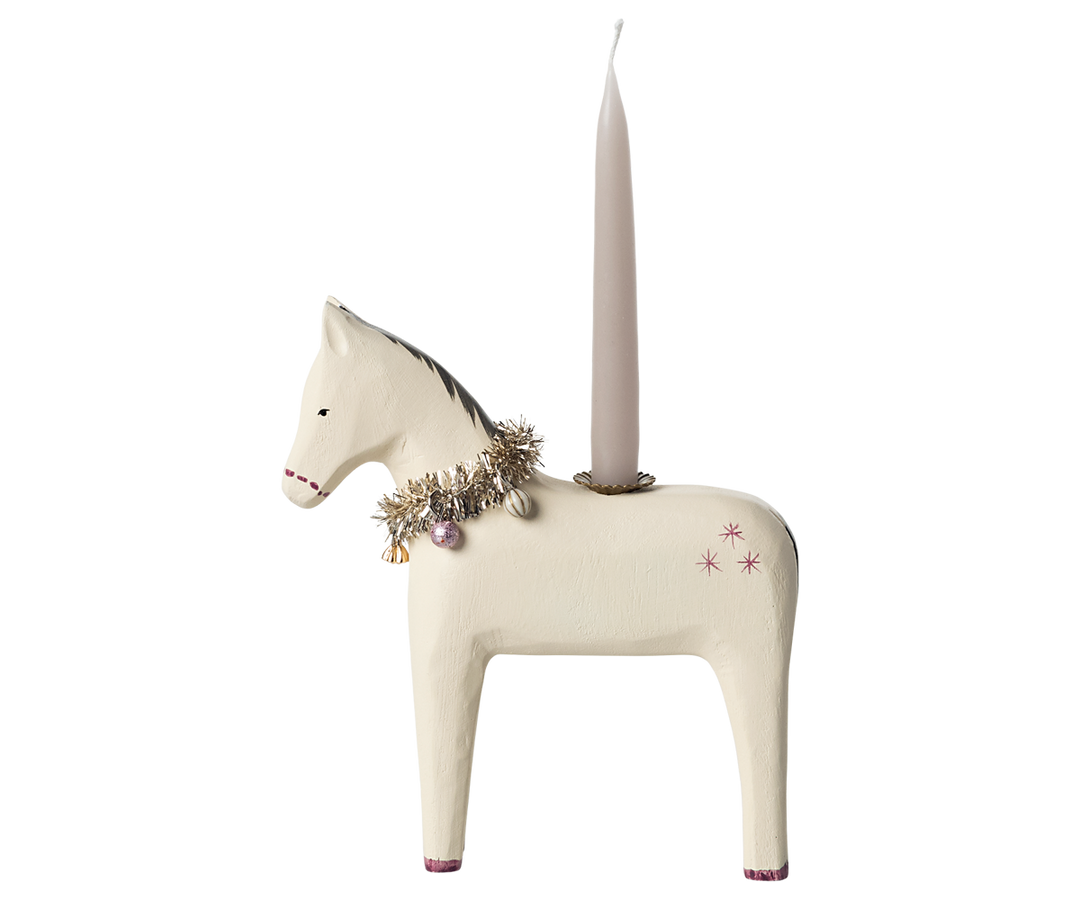 Wooden candle holder, Small horse