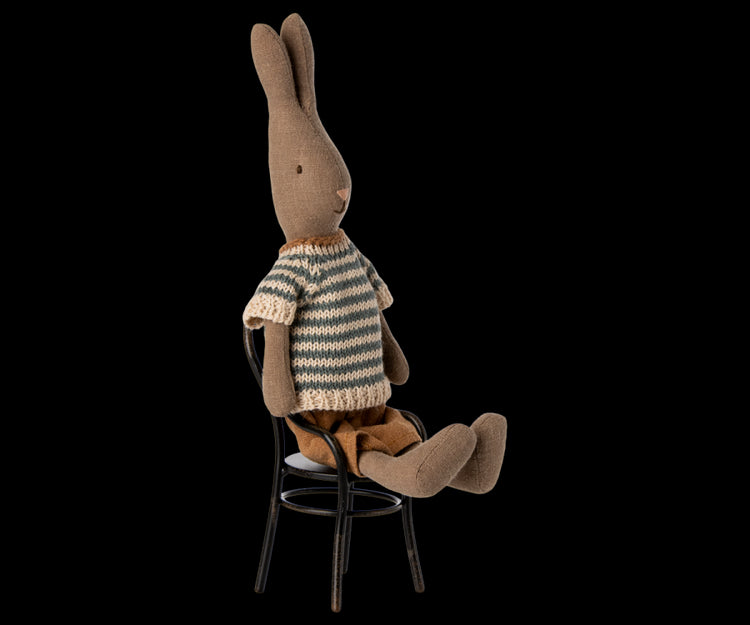 Dress Your Maileg Rabbit Size 1 in Brown Shirt & Shorts for Dollhouse Fun