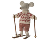 Winter Mouse with Ski Set, Mum