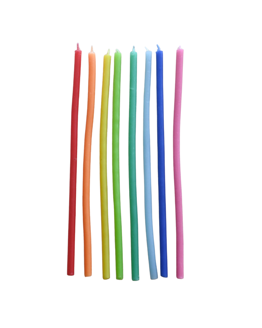 Rainbow Beeswax Birthday Candle Set of 8