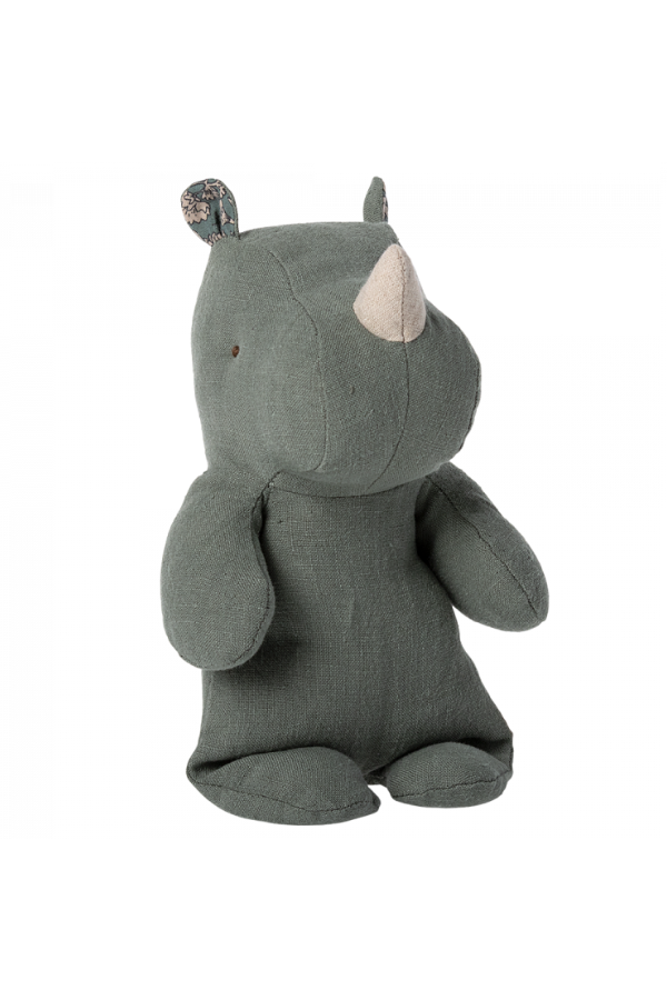 Rhino Small Soft Toy: Pine Green Plush for Kids - Cute and Cuddly Rhino Friend