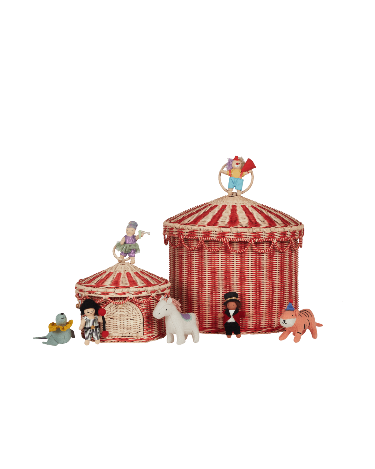 Playful Holdie Circus Animals set in multiple colors.