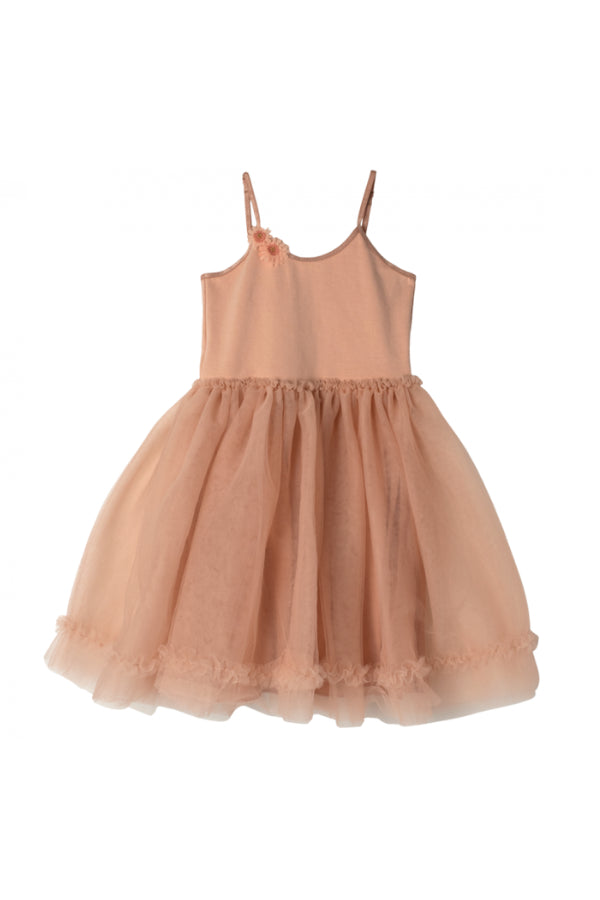 Princess Tulle Dress in Melon (2-3 Years): Regal Elegance for Your Little Princess