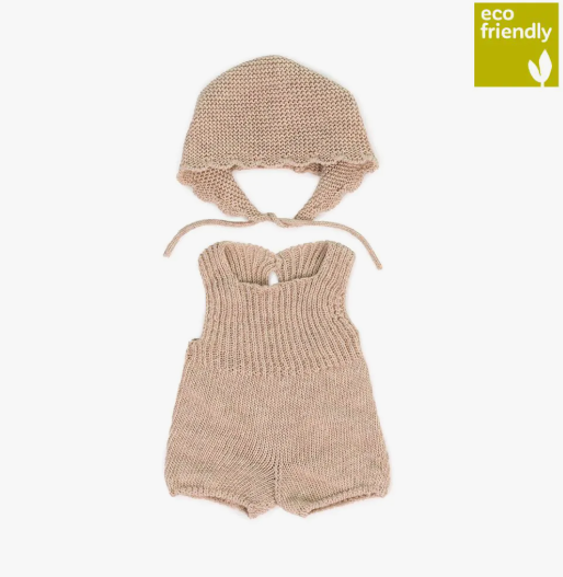 Knitted Doll Outfit 15” – Rompers & Bonnet