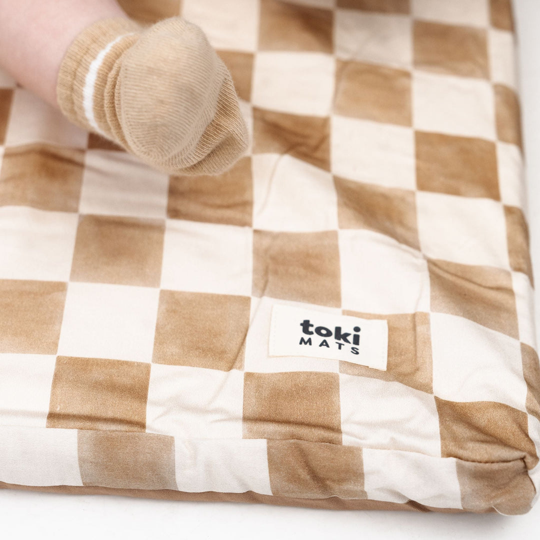 Checker Toffee Organic Cotton Mat