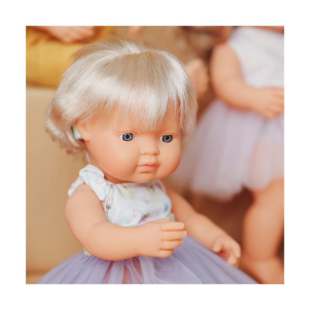 Caucasian doll with cochlear implant 38cm MF&M