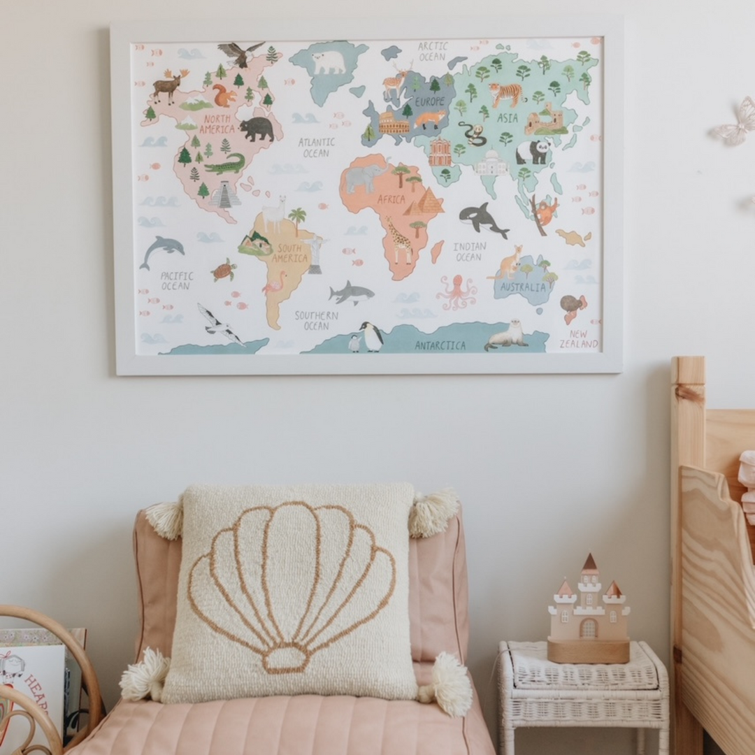 World Map Print by Mindful And Co Kids USA