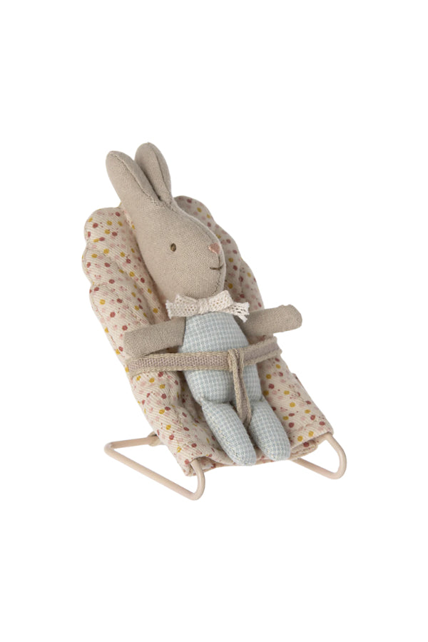 Embrace the whimsical charm of the Maileg My Size Rabbit in Light Blue Check, the perfect companion for dollhouse delights