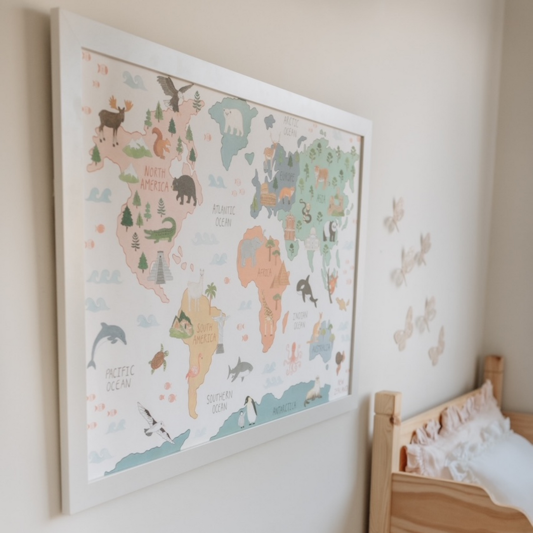 World Map Print by Mindful And Co Kids USA