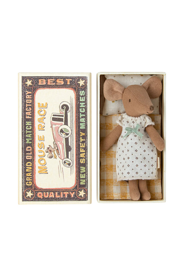 Maileg Big Sister Mouse in Box - Tiny collectible mouse with lovely clothes and bed linen in a charming matchbox