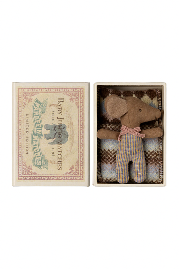 Maileg Sleepy Wakey Baby Mouse - Rose: Dollhouse Collection