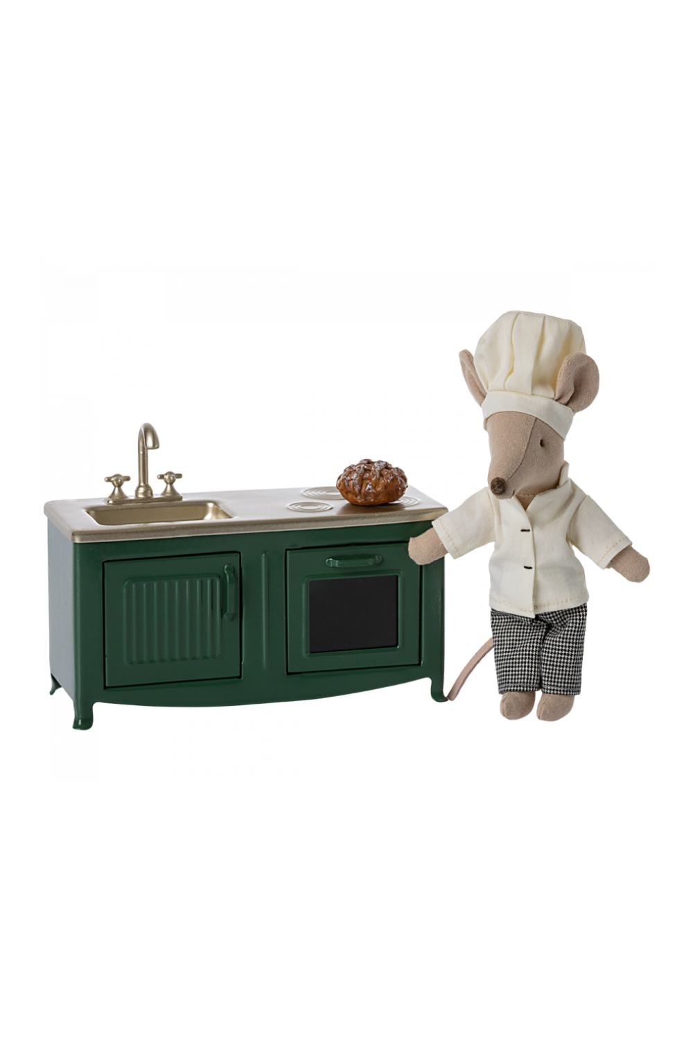 Maileg Kitchen in Dark Green: Miniature Mouse-Sized Version