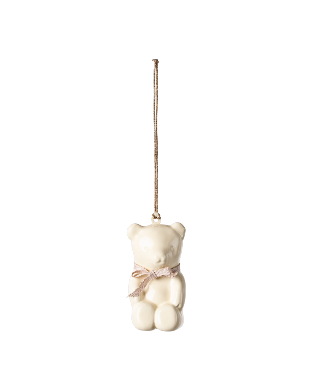 Metal ornament, Teddy bear - Off white/Rose