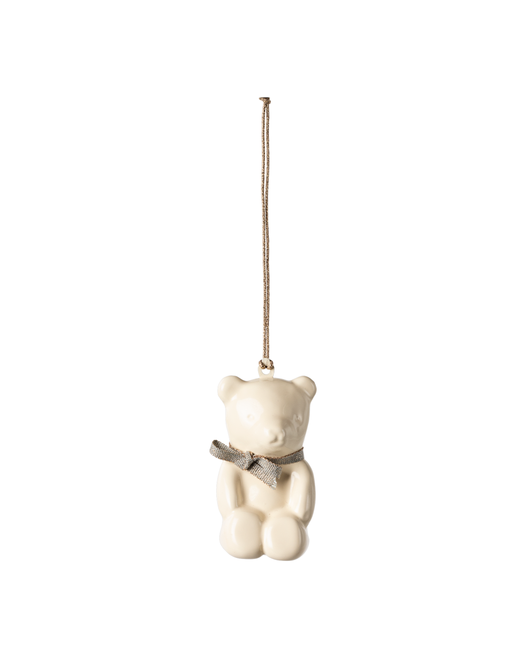 Metal ornament, Teddy bear - Off white/Blue